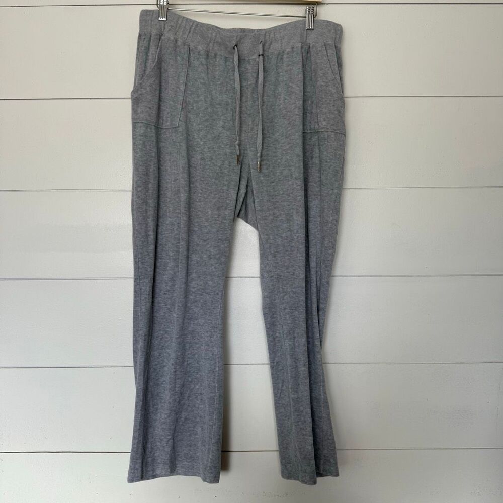 Juicy Couture Women’s XXL Grey Track Pants Y2K 2000s Flap Pocket